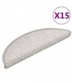 vidaXL Stair Mats Self-adhesive Sisal-Look 15 pcs 56x17x3 cm Platina