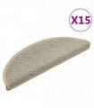 vidaXL Stair Mats Self-adhesive Sisal-Look 15pcs 56x17x3cm Light Green