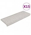 vidaXL Stair Mats Self-adhesive Sisal-Look 15 pcs 65x21x4 cm Platina