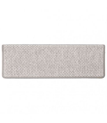 vidaXL Stair Mats Self-adhesive Sisal-Look 15 pcs 65x21x4 cm Platina