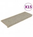 vidaXL Stair Mats Self-adhesive Sisal-Look 15pcs 65x21x4cm Light Green