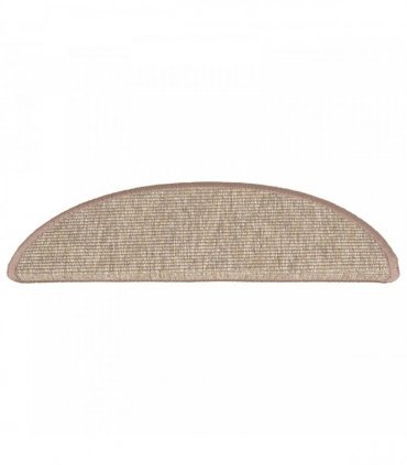 vidaXL Stair Mats 15 pcs 56x17x3 cm Light Brown Half Round