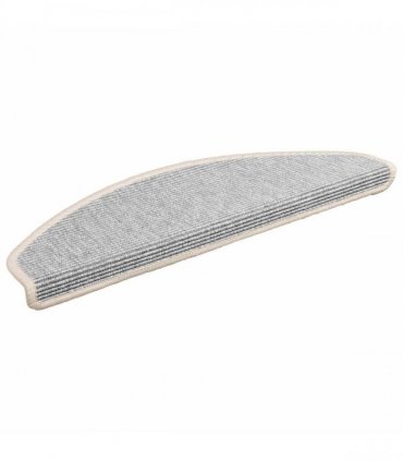vidaXL Stair Mats 15 pcs 65x21x4 cm Silver Half Round Large