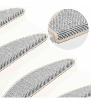 vidaXL Stair Mats 15 pcs 65x21x4 cm Silver Half Round Large