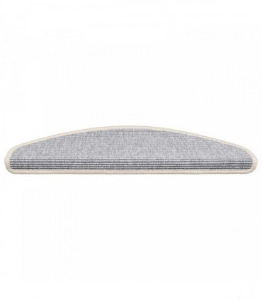 vidaXL Stair Mats 15 pcs 65x21x4 cm Silver Half Round Large