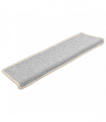 vidaXL Stair Mats 15 pcs 65x21x4 cm Silver Rectangular Edge