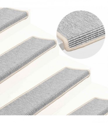 vidaXL Stair Mats 15 pcs 65x21x4 cm Silver Rectangular Edge