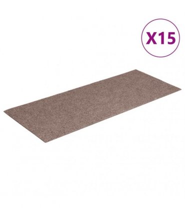 vidaXL Stair Mats Self-adhesive 15 pcs 60x25cm Light Brown Rectangular