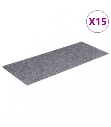 vidaXL Stair Mats Self-adhesive 15 pcs 60x25 cm Light Grey Rectangular