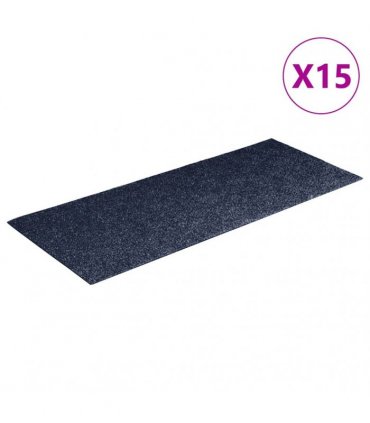 vidaXL Stair Mats Self-adhesive 15 pcs 60x25 cm Grey Blue Rectangular
