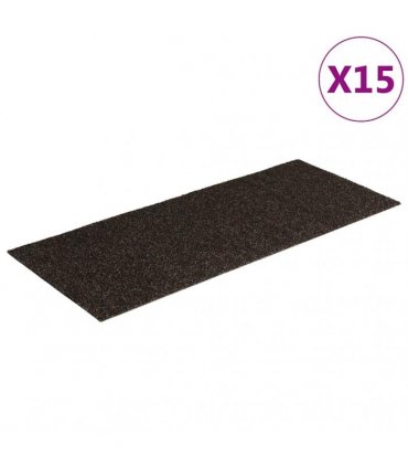 vidaXL Stair Mats Self-adhesive 15 pcs 60x25 cm Dark Brown Rectangular