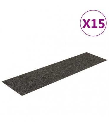 vidaXL Stair Mats Self-adhesive 15 pcs 76x20 cm Anthracite Rectangular