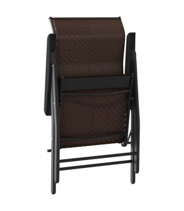 vidaXL Folding Chairs 4 pcs Brown Poly Rattan