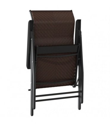 vidaXL Folding Chairs 8 pcs Brown Poly Rattan