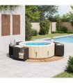vidaXL Hot Tub Surround Black Poly Rattan and Solid Wood Acacia