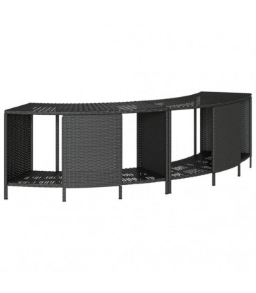 vidaXL Hot Tub Surround Black Poly Rattan and Solid Wood Acacia