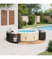 vidaXL Hot Tub Surround Black Poly Rattan and Solid Wood Acacia