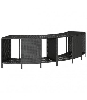 vidaXL Hot Tub Surround Black Poly Rattan and Solid Wood Acacia