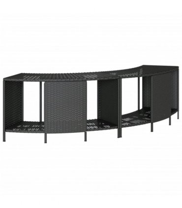 vidaXL Hot Tub Surround Black Poly Rattan and Solid Wood Acacia