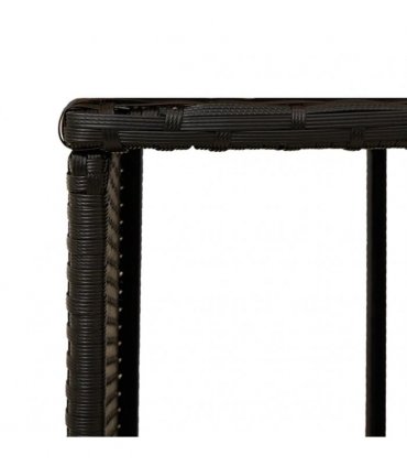 vidaXL Hot Tub Surround Black Poly Rattan and Solid Wood Acacia