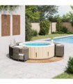 vidaXL Hot Tub Surround Grey Poly Rattan and Solid Wood Acacia