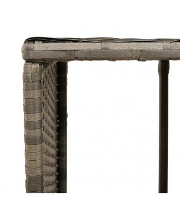 vidaXL Hot Tub Surround Grey Poly Rattan and Solid Wood Acacia