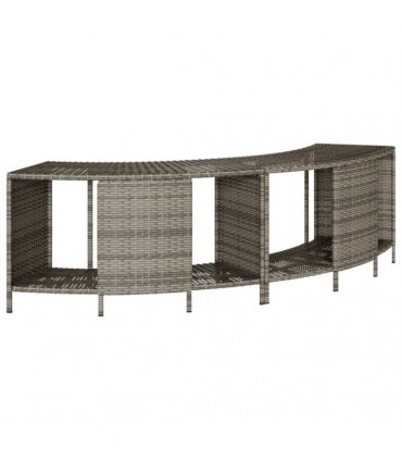 vidaXL Hot Tub Surround Grey Poly Rattan and Solid Wood Acacia