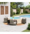 vidaXL Hot Tub Surround Grey Poly Rattan and Solid Wood Acacia