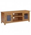 vidaXL TV Cabinet 110x35x44 cm Solid Oak Wood