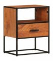vidaXL Bed Cabinet 40x30x50 cm Solid Acacia Wood