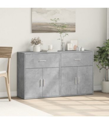 vidaXL Sideboards 2 pcs Concrete Grey 60x31x70 cm Engineered Wood