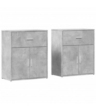 vidaXL Sideboards 2 pcs Concrete Grey 60x31x70 cm Engineered Wood