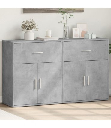 vidaXL Sideboards 2 pcs Concrete Grey 60x31x70 cm Engineered Wood