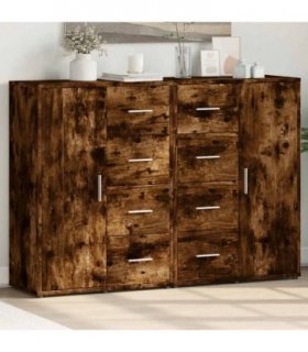 vidaXL Sideboards 2 pcs Smoked Oak 60x31x84 cm Engineered Wood