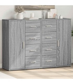 vidaXL Sideboards 2 pcs Grey Sonoma 60x31x84 cm Engineered Wood