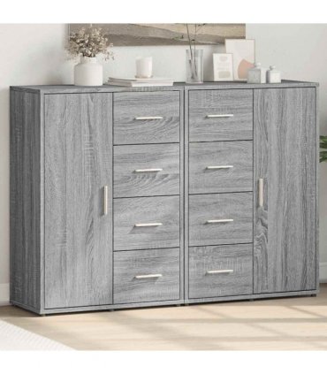 vidaXL Sideboards 2 pcs Grey Sonoma 60x31x84 cm Engineered Wood