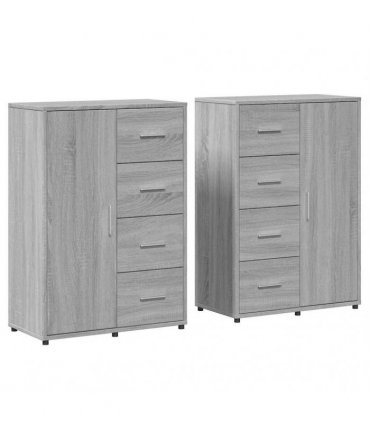 vidaXL Sideboards 2 pcs Grey Sonoma 60x31x84 cm Engineered Wood