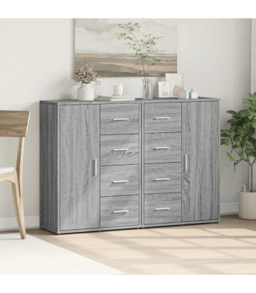 vidaXL Sideboards 2 pcs Grey Sonoma 60x31x84 cm Engineered Wood