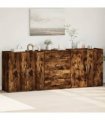 vidaXL Sideboards 3 pcs Smoked Oak Engineered Wood