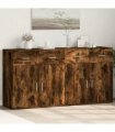vidaXL Sideboards 2 pcs Smoked Oak 79x38x80 cm Engineered Wood