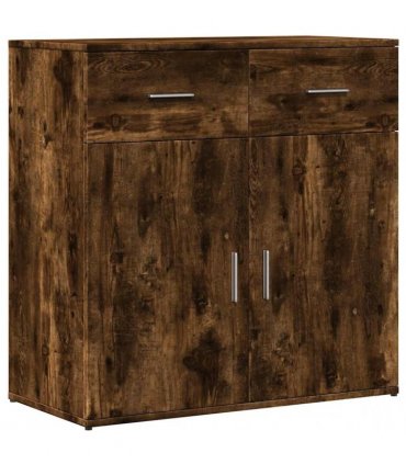 vidaXL Sideboards 2 pcs Smoked Oak 79x38x80 cm Engineered Wood