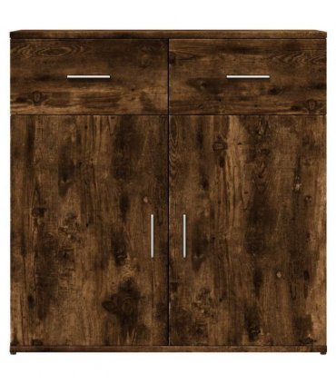 vidaXL Sideboards 2 pcs Smoked Oak 79x38x80 cm Engineered Wood