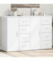vidaXL Sideboards 2 pcs White 59x39x80 cm Engineered Wood