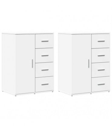 vidaXL Sideboards 2 pcs White 59x39x80 cm Engineered Wood