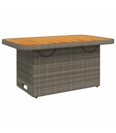 vidaXL 2 Piece Garden Dining Set with Cushions Grey Poly Rattan