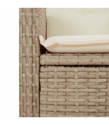 vidaXL 2 Piece Garden Dining Set with Cushions Beige Poly Rattan