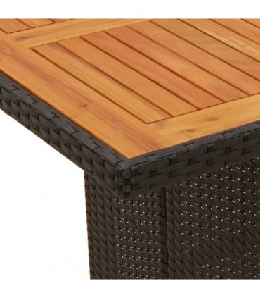 vidaXL 9 Piece Garden Dining Set with Cushions Black Poly Rattan