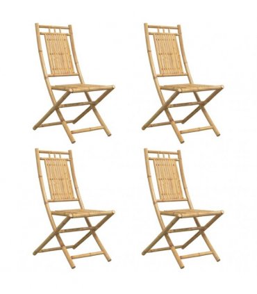vidaXL Folding Chairs 4 pcs 46x66x99 cm Bamboo