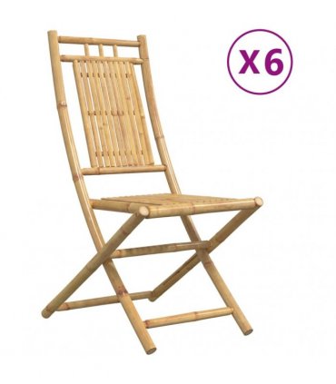 vidaXL Folding Chairs 6 pcs 46x66x99 cm Bamboo