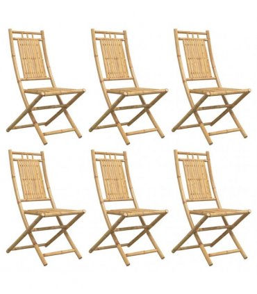 vidaXL Folding Chairs 6 pcs 46x66x99 cm Bamboo